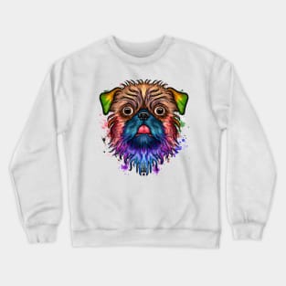 Cute Brussels Griffon Puppy Dog Colorful Artwork Crewneck Sweatshirt